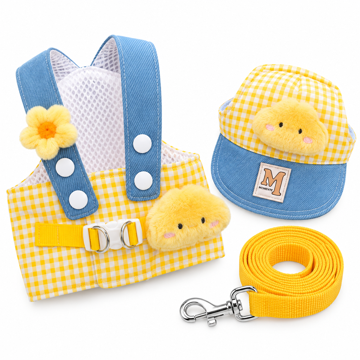 Kit Peitoral com Guia e Boné para Passeios para Cães e Gatos