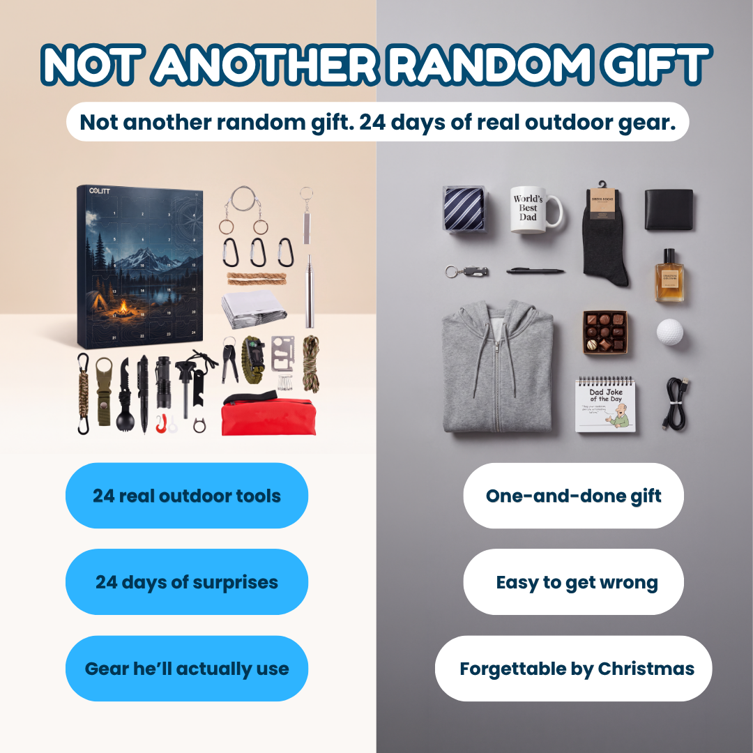 Outdoorsman Advent Calendar – 24 Fishing, Camping & Survival Tools