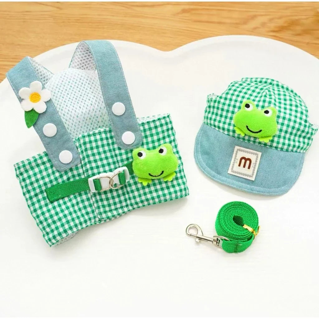 Kit Peitoral com Guia e  Boné para Passeios para Cães e Gatos