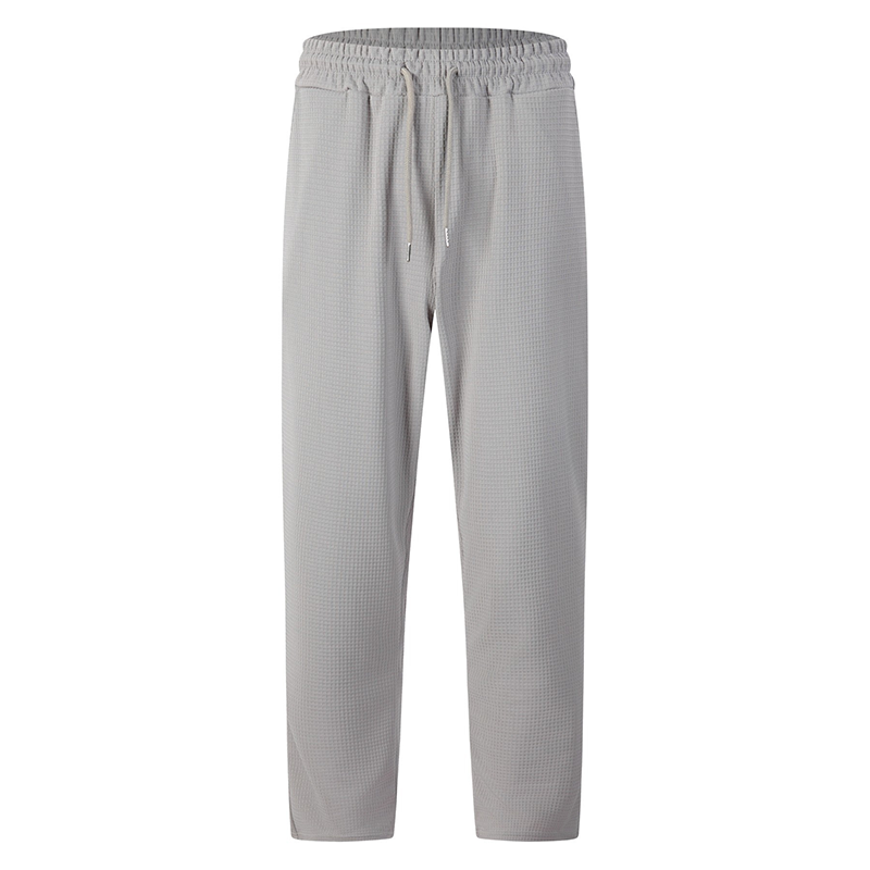 Men’s Waffle-Knit Drawstring Straight-Leg Pants